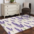 thumbnail image 3 of Summer Flowers Area Rugs 3x5 ft Purple Floral Plant Farmhouse Green Leaves Retro Washable Rug Non Slip Indoor Carpet Absorbent Floor Mat for Living Room Bedroom Dining Room, 3 of 9