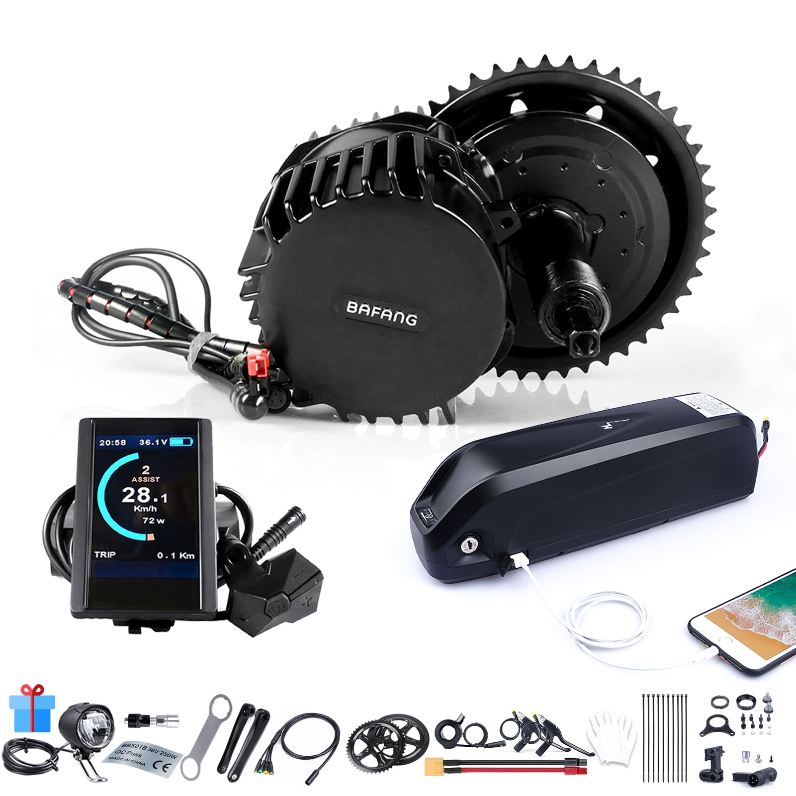 Bafang BBSHD 52V 1000W Mid Drive Motor Ebike Conversion Kit with