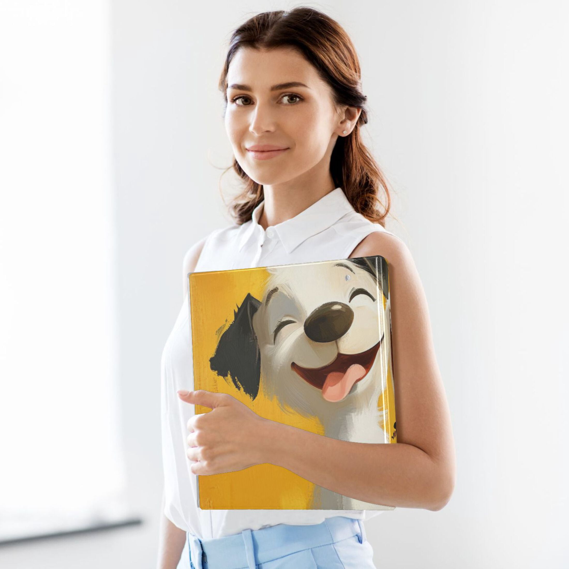 Happy Dogs 3 Ring Binders 1.5 inch Hardcover File Folders with Interior Pockets A4 Size Organizer for School Office Hospital