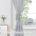 thumbnail image 5 of JIUZHEN Short Sheer Curtains 54 Inches Long, Rod Pocket Light Filtering Semi Transparent Voile Window Curtains for Living Room & Bedroom, Set of 2 Panels with Tiebacks, W52 x L54, Grey, 5 of 8