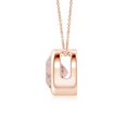 thumbnail image 2 of Angara Collier en Morganite Naturelle - Pendentif Solitaire Rond avec Lunette de 1,1 ct en Or Rose 14K pour Femmes, 2 of 8