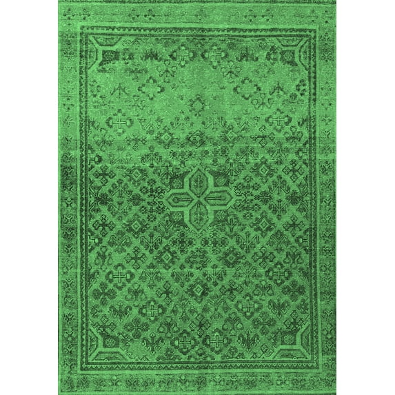 Ahgly Company Indoor Rectangle Persian Emerald Green Traditional Area Rugs, 3' x 5'