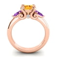 thumbnail image 4 of Diamond-Capitals 2.50 Carat New Round Cut Citrine & Amethyst Gemstone Engagement Ring for Fiancee 18K Rose Gold Size 4, 4 of 8