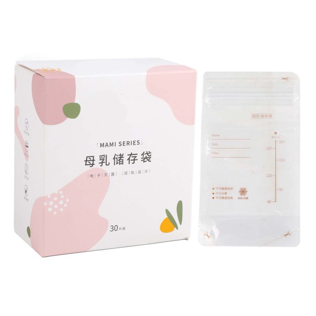 Bolsa de almacenamiento de leche materna desechable de gran capacidad, a prueba de fugas, 30 unidades, 200 ml