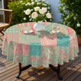 thumbnail image 4 of Pioneer Flower Floral Print Pattern Round Tablecloth 60 X 60 Inch, Wrinkle Resistant Wipeable Table Cloth for Kitchen Dining Picnic Patio Party, 4 of 6