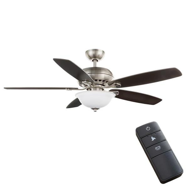 Hampton Bay Southwind Ii 52 In Led Indoor Brushed Nickel Ceiling Fan With Light Kit And Remote Control New Open Box Com - Windward 44 In Led Blue Ceiling Fan With Light Kit And Remote Control