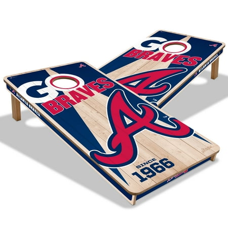 YouTheFan MLB Atlanta Braves 2 x 4 Cornhole Game No Bags