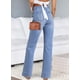 thumbnail image 2 of Vaqueros Astylish de pierna ancha para mujer, cintura alta, talla 12, azul, 2 of 6
