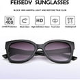 thumbnail image 3 of FEISEDY Retro Oversized Square Sunglasses Stylish Colorful Frame Chic Eyewear for Woman and Men B2597, 3 of 6