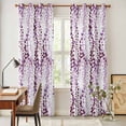 thumbnail image 3 of Purple Weeping Eucalyptus Kitchen Curtains Window Panels, Spring Summer Farmhouse Leaves Insulated Window Treatment Curtain, Grommet Curtains for Bedroom/Living Room/Bathroom, 2 Piece 42"Wx84"L, 3 of 8