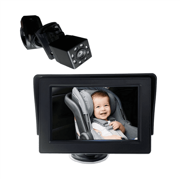 Baby Car Camera, Baby Car Rearview Mirror, 4.3 Inch Baby Car Monitor