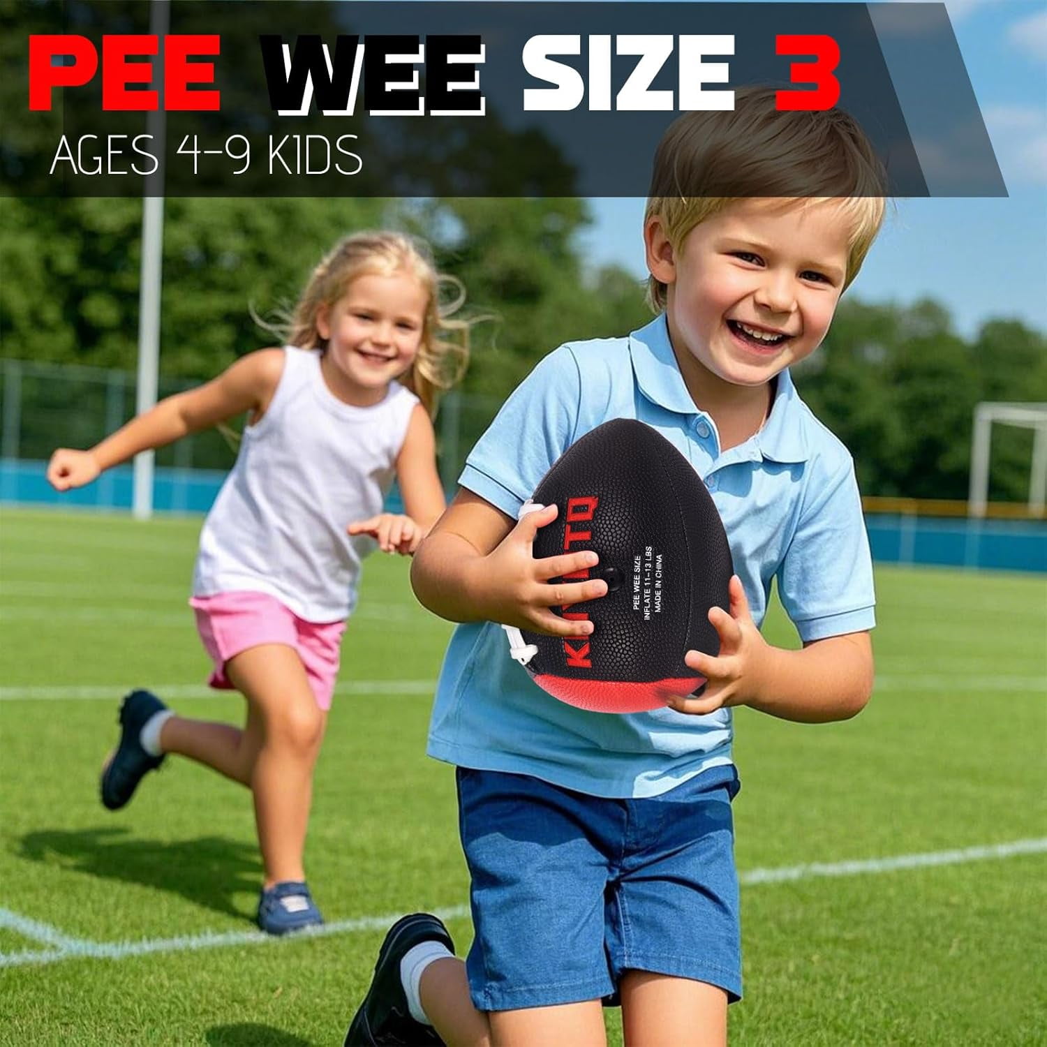 PassCatch Training Football, Peewee Size(Ages 3-9) Kids/Youth (Ages 7-13) Official Size(Ages 13+), Fatherless Bounce Back Leather Football Improving Enhance Solo Passing Catching Skills(Deflated)