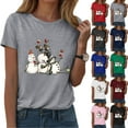 thumbnail image 4 of idosla Snowman Cheers T Shirts Women Funny Christmas Snowman Graphic Tees (Grey, L), 4 of 8