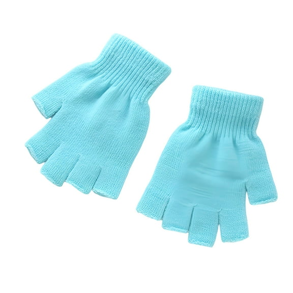 TELOLY Winter Half Finger Gloves Knitted Fingerless Mittens Warm Stretchy Gloves for Men and Women