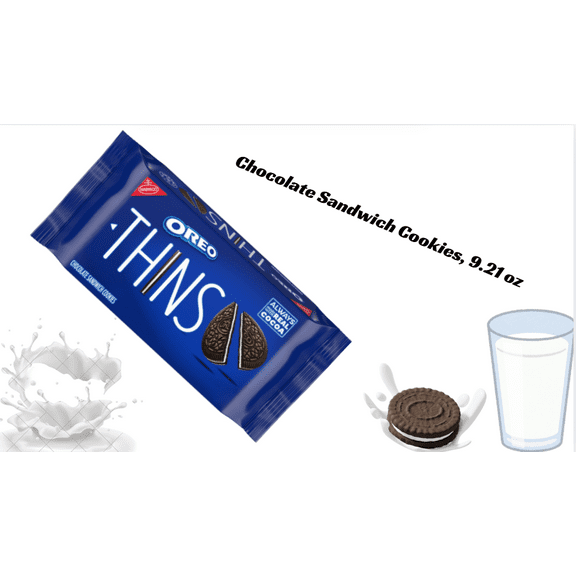 OREO Thins Chocolate Sandwich Cookies, 9.21 oz Family Pack