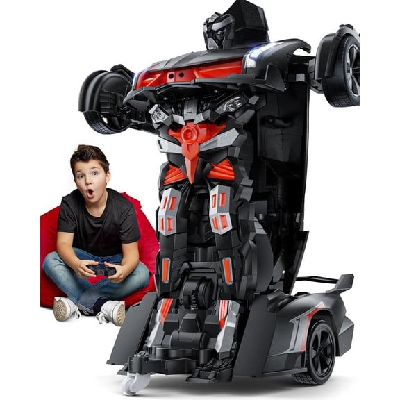 Veeniix V992 Transform Robot RC Car, 1:14 Scale 2 in 1 Remote Control Car with Gesture Sensing, Sound and Lights, Gray