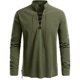 thumbnail image 1 of pstuiky Camisas de manga larga abrigadas para hombre, Camisa de estilo hippie para hombre, de manga corta, estilo playero, informal, con cuello alto y solapa de manga larga. camisetas de hombre m, 1 of 5