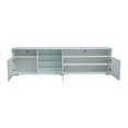 thumbnail image 4 of 200x35x55CM High Gloss LED TV Cabinet with 3 Doors Modern TV Stand (White/Black)[US-Stock] My Lux Decor Round, 4 of 6