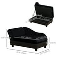 thumbnail image 3 of PawHut Pet Sofa Couch w/ Storage Function Sponge Cushioned Bed, Black, 3 of 10
