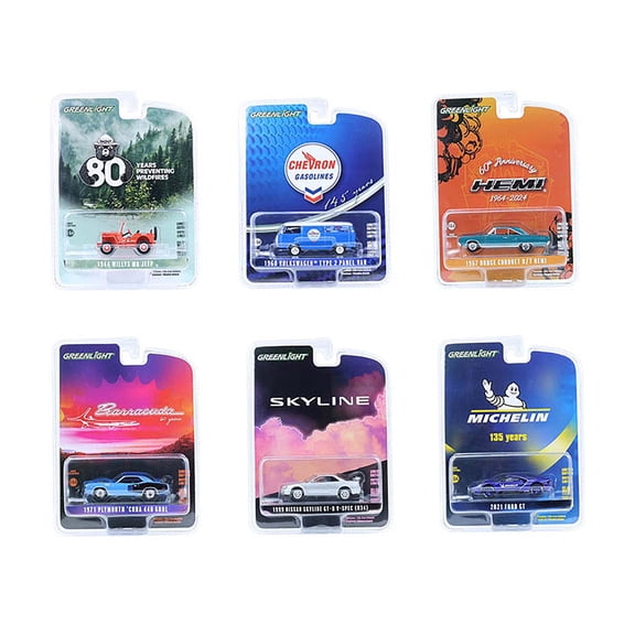 "Anniversary Collection" Set of 6 pieces Series 17 1/64 Diecast Model Cars by Greenlight