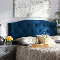 Baxton Studio Leone Modern and Contemporary Navy Blue Velvet Fabric Upholstered Full Size Headboard