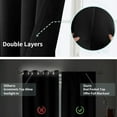 thumbnail image 4 of Blackout Curtains 2 Panels, Light Blocking Curtains for Bedroom, Room Darkening Window Drapes, Rod Pocket Curtains for Living Room, W52 x L72, Black, 4 of 7