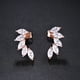 thumbnail image 5 of Pendientes de mujer con forma de ala de ángel y circonitas bañados en oro rosa, 5 of 6