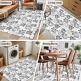 thumbnail image 5 of Spring Floral Area Rugs 4'x6', Washable Small Throw Rugs for Office Bathroom, Grey Dandelion Plants Pastoral Flower Botanical Indoor Outdoor Rug Non-Slip Low Pile Carpet Runner Reversible Floor Mats, 5 of 8