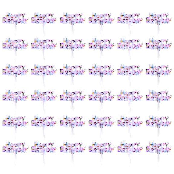 Colourful Happy Birthday Cupcake Toppers, for Party Dessert Table Decorations Supplies, Pack of 100 - Style:Style 2;