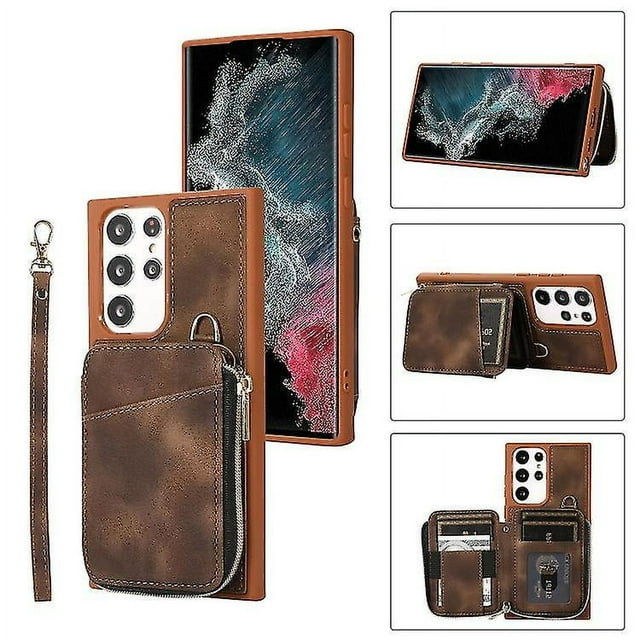 Funda trasera con cremallera para Samsung Galaxy S22 Ultra 5g