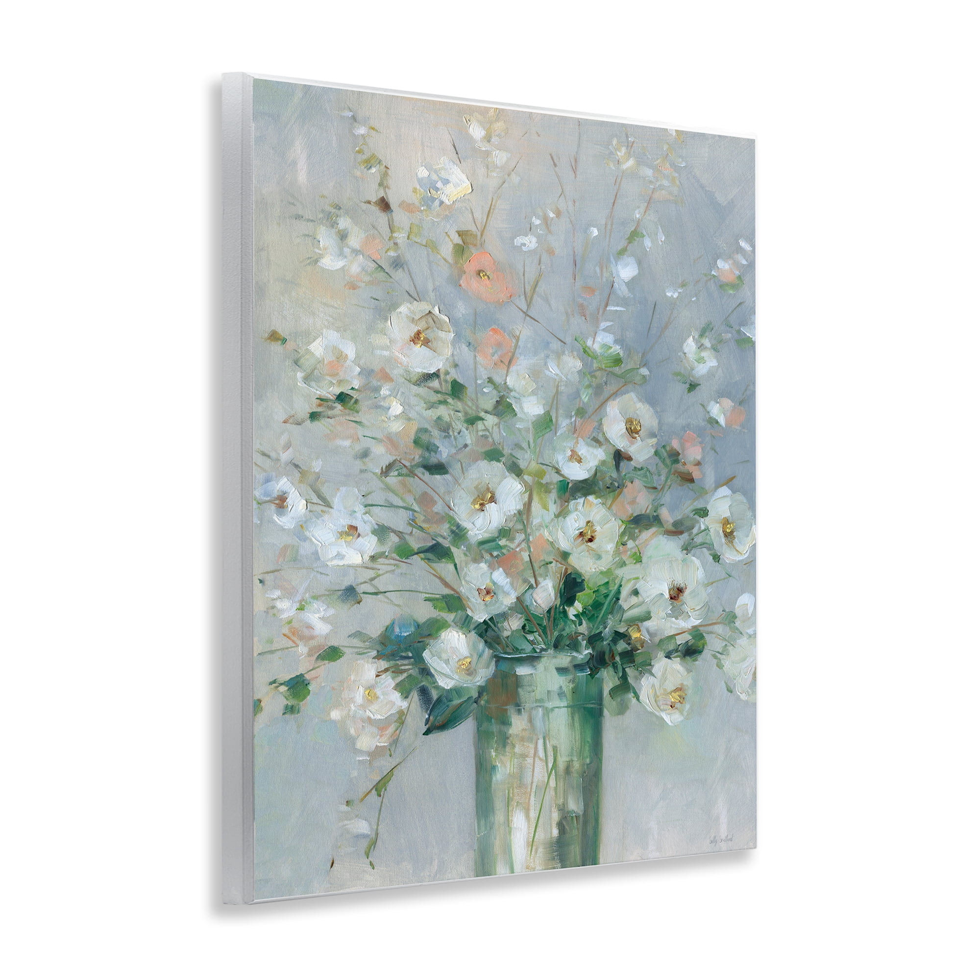 Stupell Industries Delicate White Blossoms Impression Wall Plaque Art, design by Sally Swatland