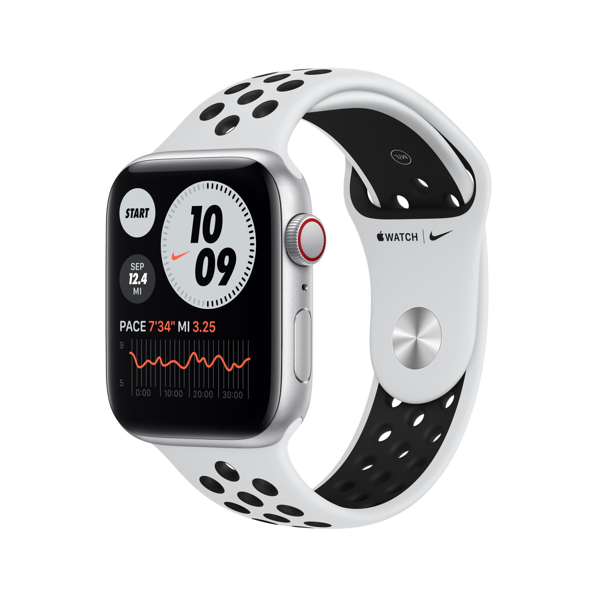 Ejercicio mañanero Pigmalión ajo Apple Watch Nike SE GPS + Cellular, 44mm Silver Aluminum Case with Pure  Platinum/Black Nike Sport Band - Regular - Walmart.com