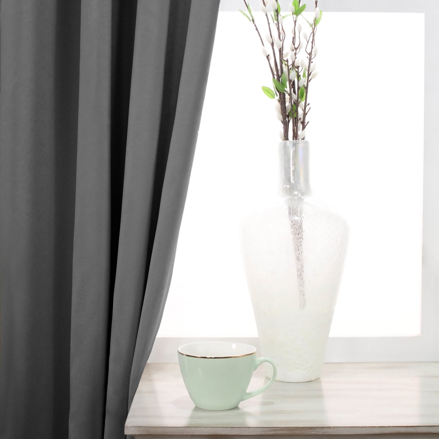 Superior Solid Blackout Curtain Set of 4, 52" x 63", Green Lily