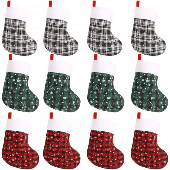 24pcs Mini Christmas Stockings,Red Felt Christmas Stockings Socks Tableware Holder for Christmas Tree Fireplace Table Home Decoration