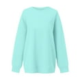 thumbnail image 7 of Evdexr Womens Sweatshirts Long Sleeve Oversized Fleece Crew Neck Solid Color Casual Loose Pullover 2025 Winter Clothes Light Blue 3XL, 7 of 7