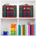 thumbnail image 6 of Yayeee Canvas Storage Basket with Handles for Shelves Fabric Bins Closet Organizer, Red Green Pattern, 6 of 8