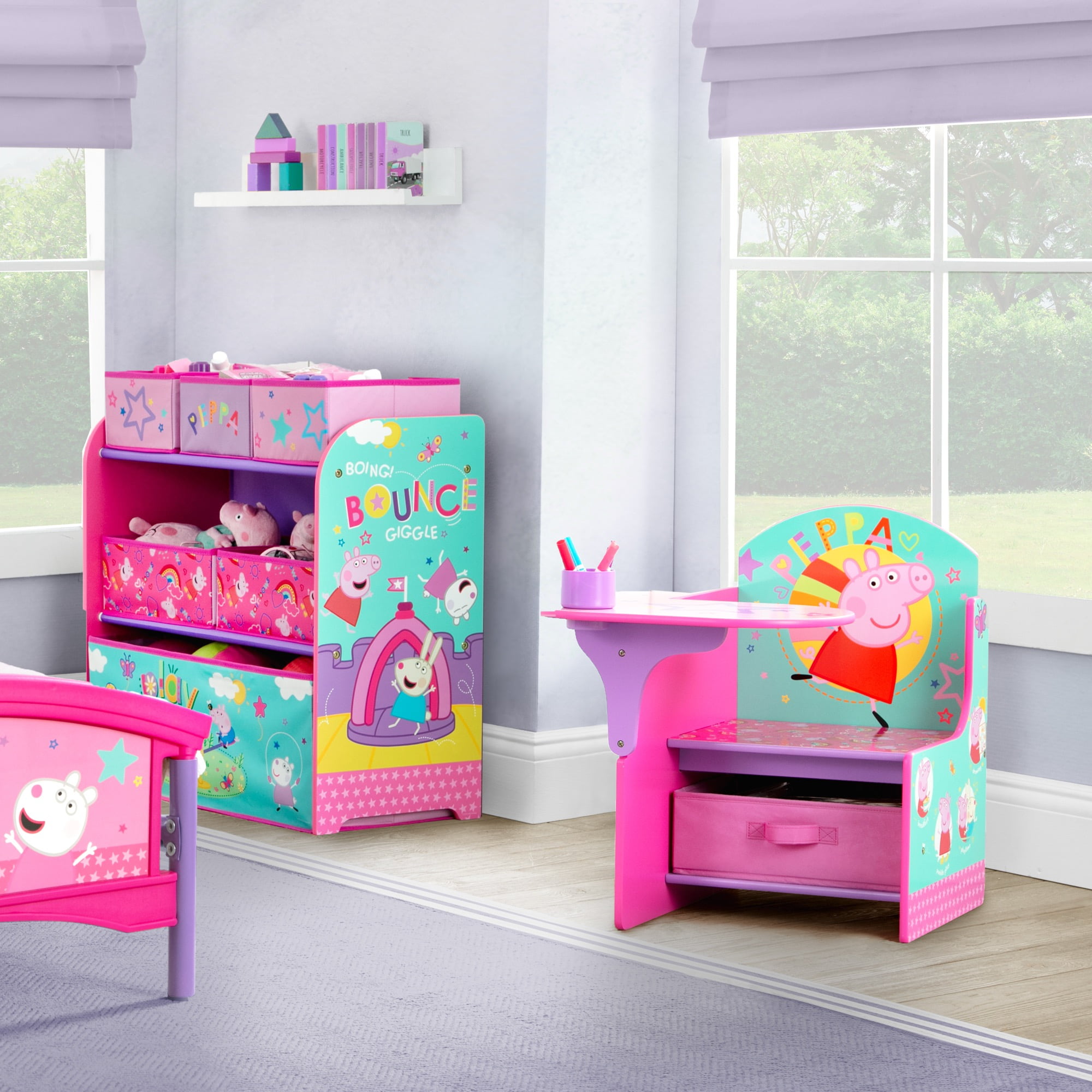 Peppa Pig Chair Desk with Storage Bin by Delta Children - Greenguard Gold Certified, Pink