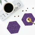 thumbnail image 5 of Fuzoiu Purple Leopard Print Leather Coasters Set,Drink Coasters Set of 6,for Tabletop Protection, Durable PVC Coasters,Home Décor and Housewarming Gift,Hexagon, 5 of 7