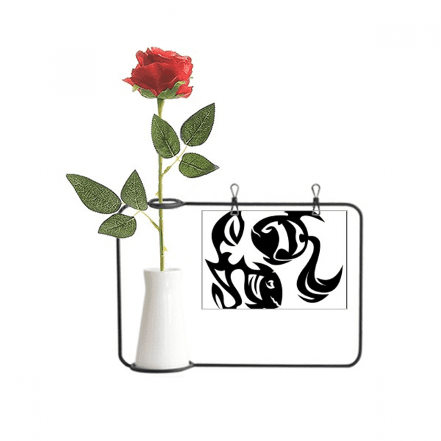 Constellation Pisces Zodiac Sign Artificial Rose Flower Hanging Vases Decoration Bottle