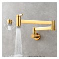 thumbnail image 1 of Brass Kitchen Faucet Wall Mount Pot Filler Faucet 360 Rotatable Folding Lengthened With Double Joint Swing Arms Cold Water Tap ,bar Laundry RV Farmhouse, 1 of 7