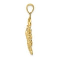 thumbnail image 2 of 14K Yellow Gold Textured Maine Lobster Charm Pendant, Polished 28mm, 2 of 5