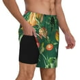 thumbnail image 2 of Kdxio Vegan Print Men'S Swim Trunks With Compression Liner 7 Inch Inseam Quick Dry Swim Shorts, 2 of 7
