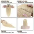 thumbnail image 4 of Postizos para el cabello para mujeres, tupé de corona, 100 % cabello humano, con clip, base de seda, postizos, raya en el medio con protección contra la caída del cabello, extensiones de cabello blan, 4 of 5