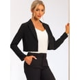 thumbnail image 2 of Chaqueta de Manga Larga para Mujer Blazer Corto con Solapa para Negocios Negro XL, 2 of 6