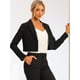 thumbnail image 2 of Chaqueta de Manga Larga para Mujer Blazer Corto con Solapa para Negocios Negro XL, 2 of 6