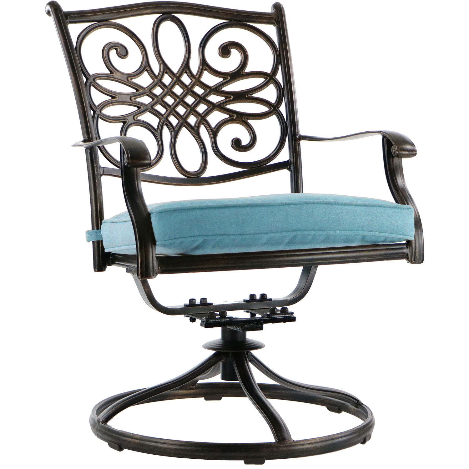 Hanover 5-Pieces Fabric Aluminum Rust Resist Dining Furniture Sets Blue