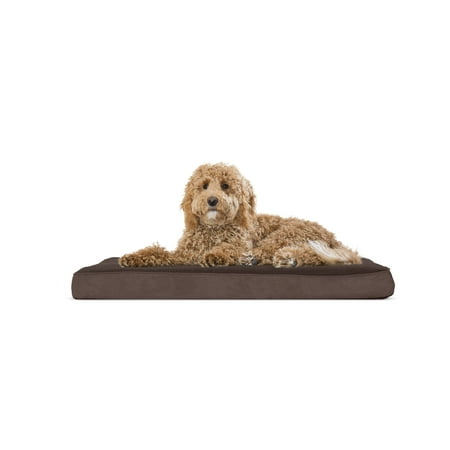 UPC: 0815181021221 | FurHaven Pet Products Snuggle Terry & Suede Deluxe Orthopedic Pet Bed for Dogs & Cats – Espresso  Large