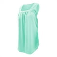 thumbnail image 5 of Pxiakgy Summer Tank Tops for Women Loose Fit Pleated Square Neck Sleeveless Tops Curved Hem Flowy Womens Tops Square Neck Loose Short Sleeve Beach Vacation Outfits Sleeveless Blouses Mint Green S, 5 of 6