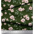 thumbnail image 3 of Soimoi Green Cotton Duck Fabric Leaves & Peony Floral Print Fabric by Yard 42 Inch Wide, 3 of 3