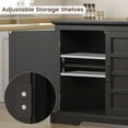thumbnail image 6 of Winkalon 70'' Large Sideboard Buffet Cabinet, Farmhouse Kitchen Storage Cabinet with 4 Doors, Wood Coffee Bar Cabinet for Living Room, Black, 6 of 9